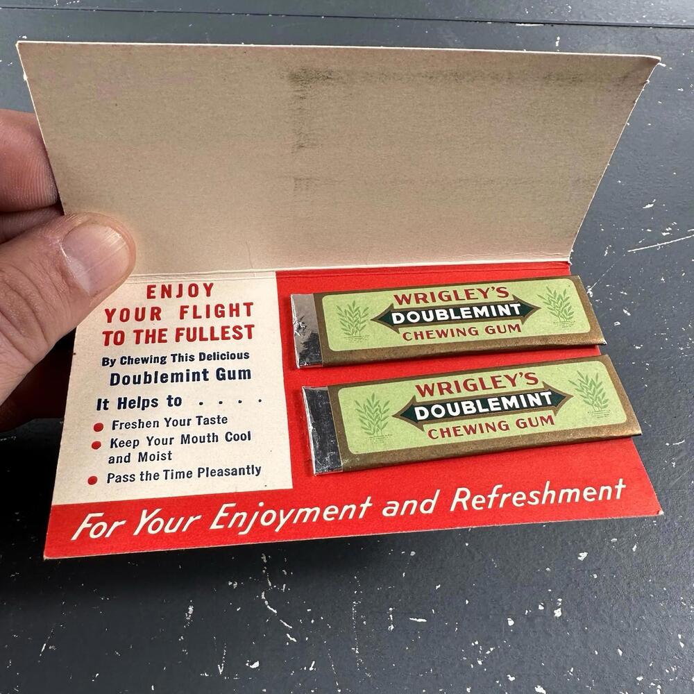 VTG Wrigley's Gum Wilminton-Catalina Airline In Flight Service 2 Spearmint Stick